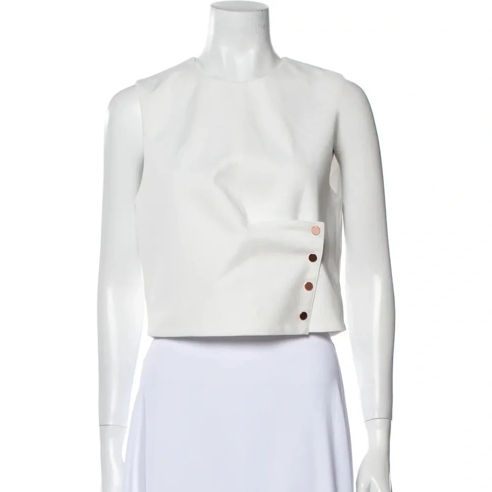 TIBI Crew Neck Sleeveless Crop Top Size: M - Picture 4 of 6